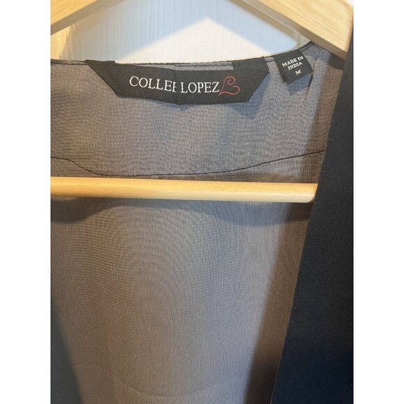 Colleen Lopez Women's Printed Topper Duster Kimono Size Medium Black Gray NWOT - Picture 5 of 7